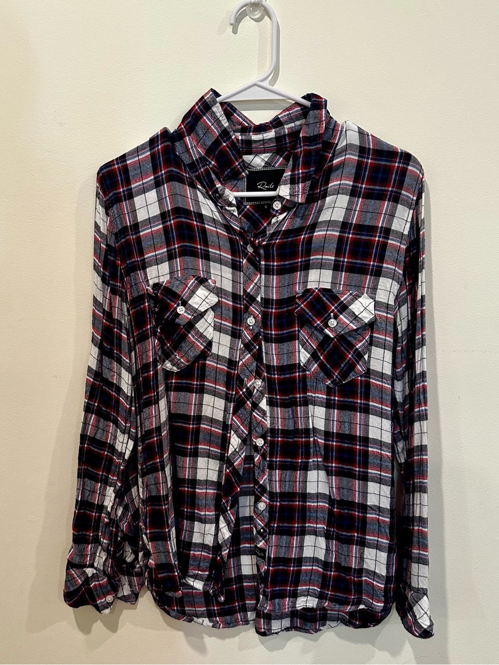 Rails Plaid Button-Down Shirt in navy, White & Red